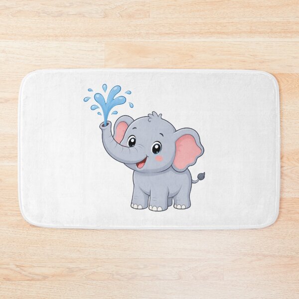 Item preview, Cute Baby Elephant Spraying Water Kawaii Cartoon Safari Design designed and sold by Seculinator.