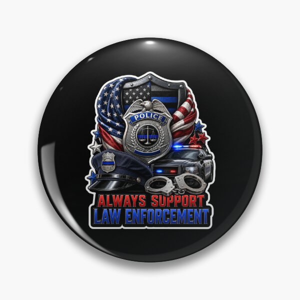 Item preview, Always Support Law Enforcement Police Badge American Flag Gift designed and sold by ConCeptGifts.