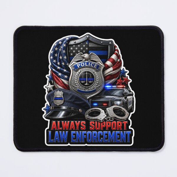 Item preview, Always Support Law Enforcement Police Badge American Flag Gift designed and sold by ConCeptGifts.