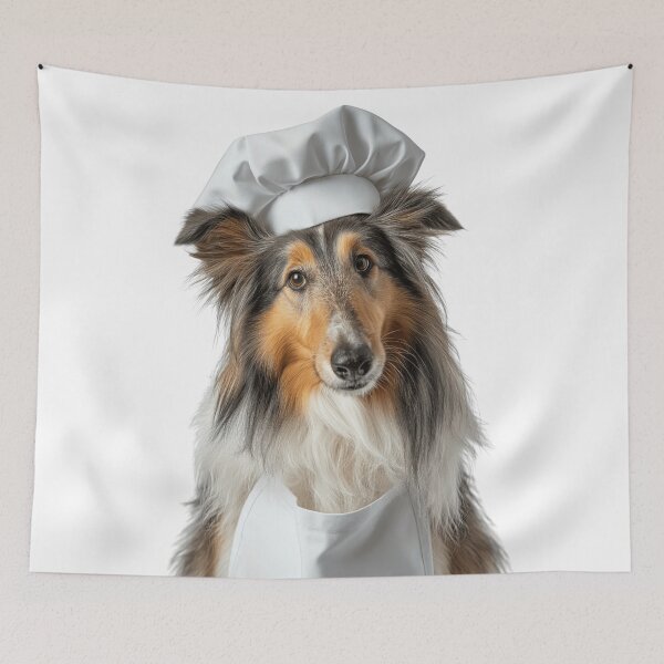 Item preview, Funny Collie Dog Chef Realistic Animal Cooking Humor Art designed and sold by LazyOwlStore.