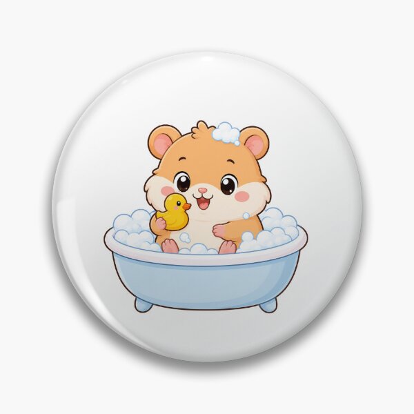 Item preview, Cute Hamster Taking Bubble Bath Kawaii Cartoon Bath Time Design designed and sold by Seculinator.
