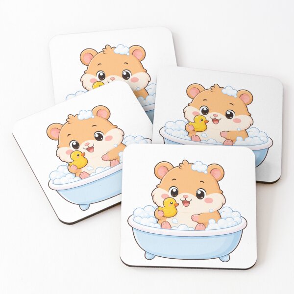 Item preview, Cute Hamster Taking Bubble Bath Kawaii Cartoon Bath Time Design designed and sold by Seculinator.
