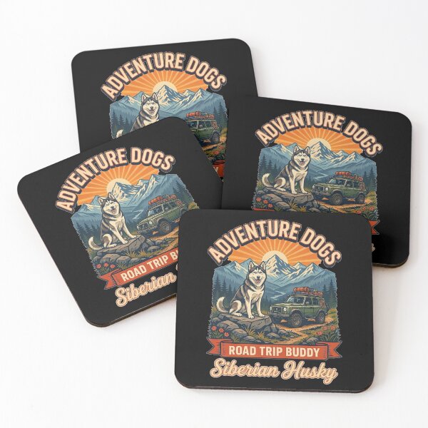 Item preview, Adventure Dogs – Road Trip Buddy | Siberian Husky Vintage Off-Road Camping designed and sold by No Excuses Supply.