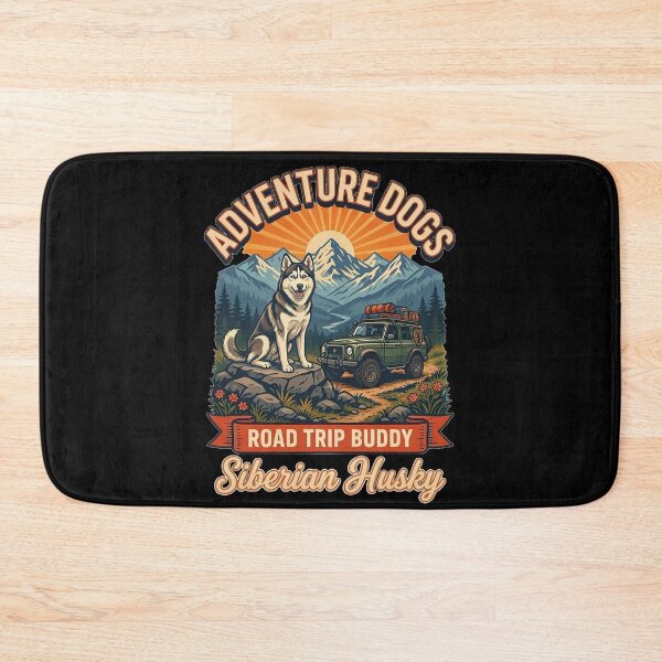 Item preview, Adventure Dogs – Road Trip Buddy | Siberian Husky Vintage Off-Road Camping designed and sold by No Excuses Supply.