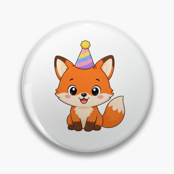 Item preview, Cute Fox Wearing Party Hat Kawaii Cartoon Birthday Design designed and sold by Seculinator.