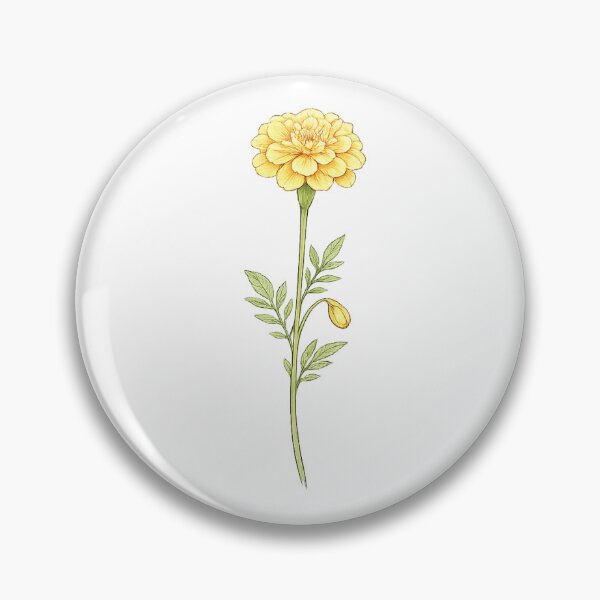 Item preview, Marigold in delicate botanical detail designed and sold by Side Quest Co..