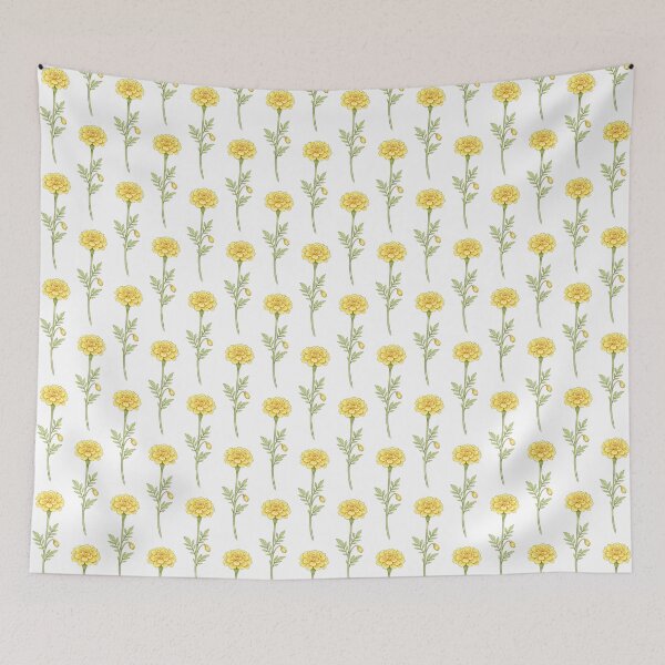 Item preview, Marigold in delicate botanical detail designed and sold by Side Quest Co..
