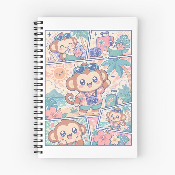 Item preview, Kawaii Tropical Island Monkey Comic Panel designed and sold by Gift Phrase Studio.