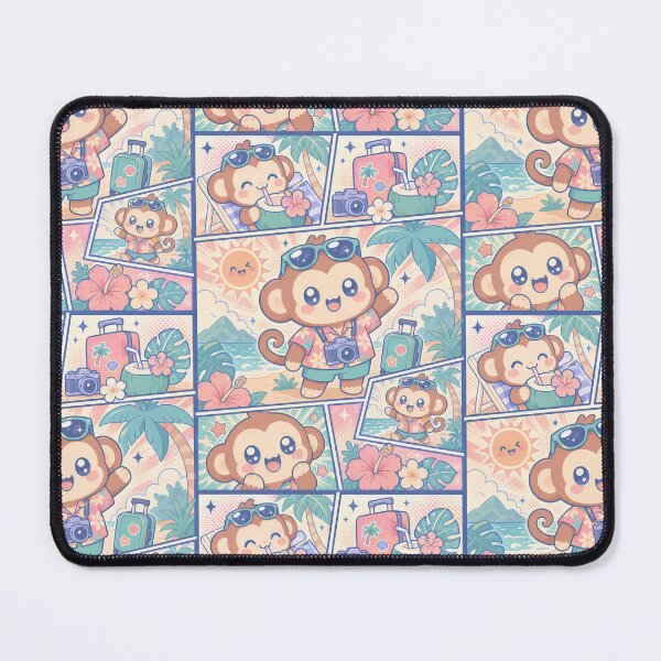 Item preview, Kawaii Tropical Island Monkey Comic Panel designed and sold by Magmashup.