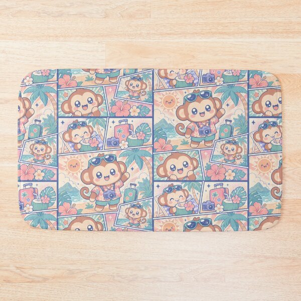 Item preview, Kawaii Tropical Island Monkey Comic Panel designed and sold by Gift Phrase Studio.