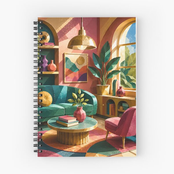 Item preview, Colorful Boho Living Room Paper Cut Art Illustration designed and sold by Aureva Arts Shop.