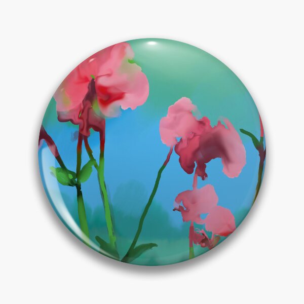 Item preview, Pink Sweet Pea Flowers Painterly Garden Illustration designed and sold by BuckaBaby.