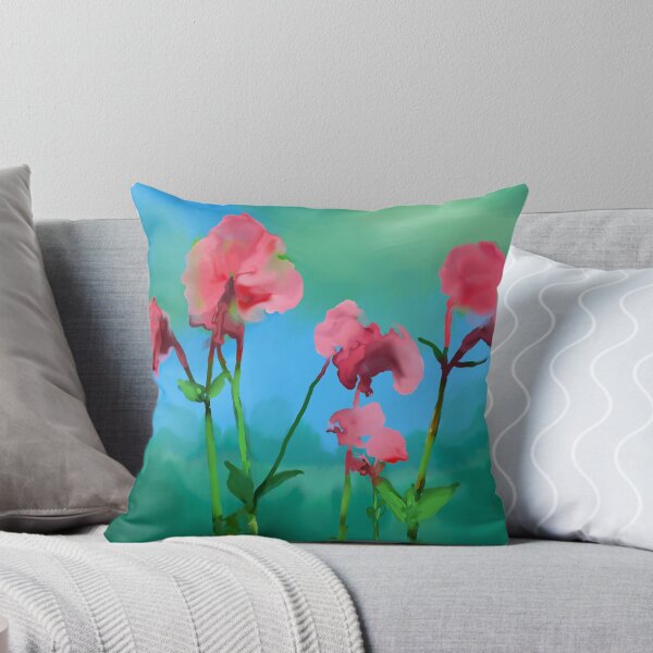 Item preview, Pink Sweet Pea Flowers Painterly Garden Illustration designed and sold by BuckaBaby.
