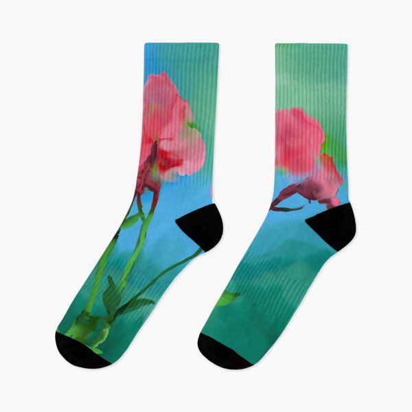 Item preview, Pink Sweet Pea Flowers Painterly Garden Illustration designed and sold by BuckaBaby.