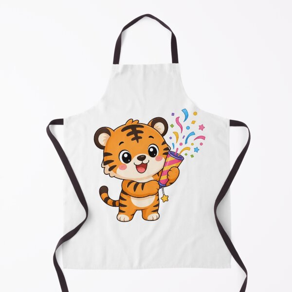 Item preview, Cute Tiger Holding Party Popper Kawaii Cartoon Celebration Design designed and sold by Seculinator.