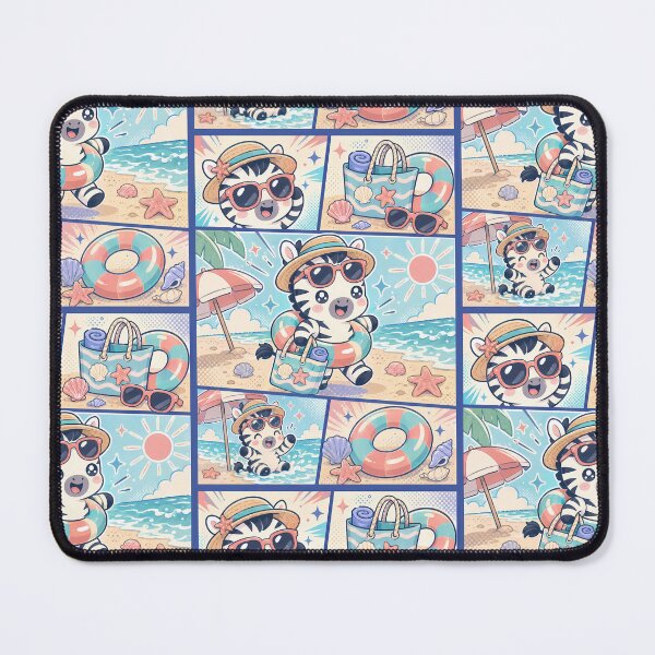 Item preview, Kawaii Beach Zebra Comic Panel designed and sold by Gift Phrase Studio.