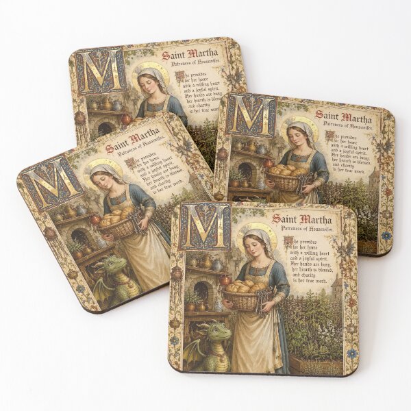 Item preview, Saint Martha and the Tarasque - Medieval illuminated manuscript designed and sold by Natalia-Vlad.