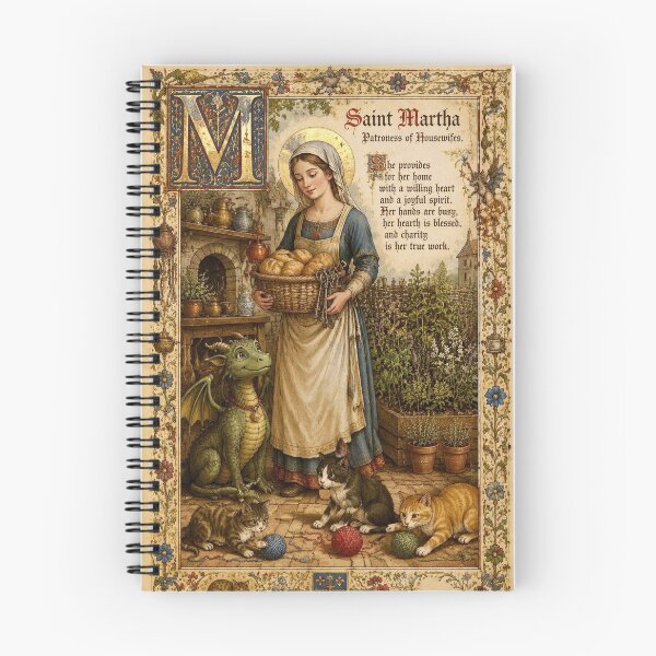 Item preview, Saint Martha and the Tarasque - Medieval illuminated manuscript designed and sold by Natalia-Vlad.