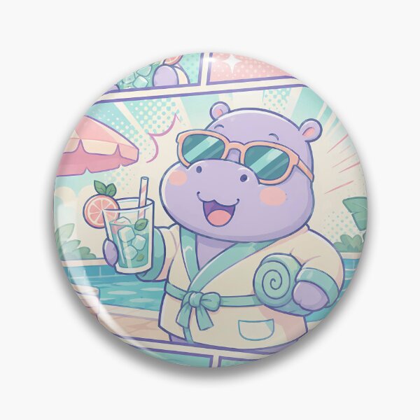 Item preview, Kawaii Spa Hippo Resort Comic Panel designed and sold by Gift Phrase Studio.
