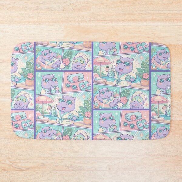 Item preview, Kawaii Spa Hippo Resort Comic Panel designed and sold by Magmashup.