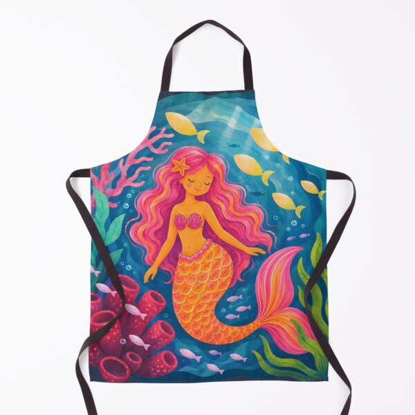 Item preview, Whimsical Mermaid Underwater Illustration | Colorful Ocean Fantasy Art Print for Coastal & Kids Decor designed and sold by vitag.