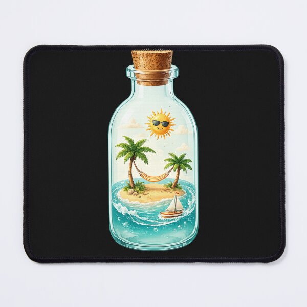 Item preview, Sunshine in a Bottle | Tropical Beach in a Bottle Minimalist Summer Paradise Sticker designed and sold by Emoji Emblems.