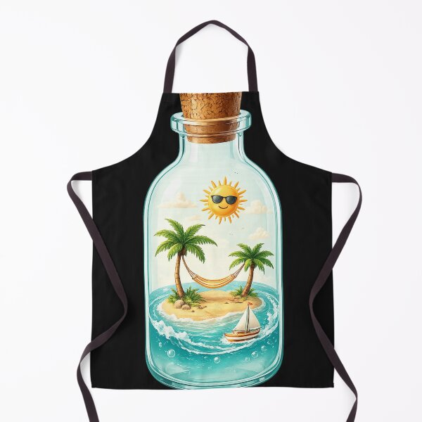 Item preview, Sunshine in a Bottle | Tropical Beach in a Bottle Minimalist Summer Paradise Sticker designed and sold by Emoji Emblems.