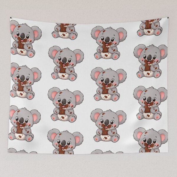 Item preview, Cute Koala Eating Chocolate Kawaii Cartoon Sweet Treat Design designed and sold by Seculinator.