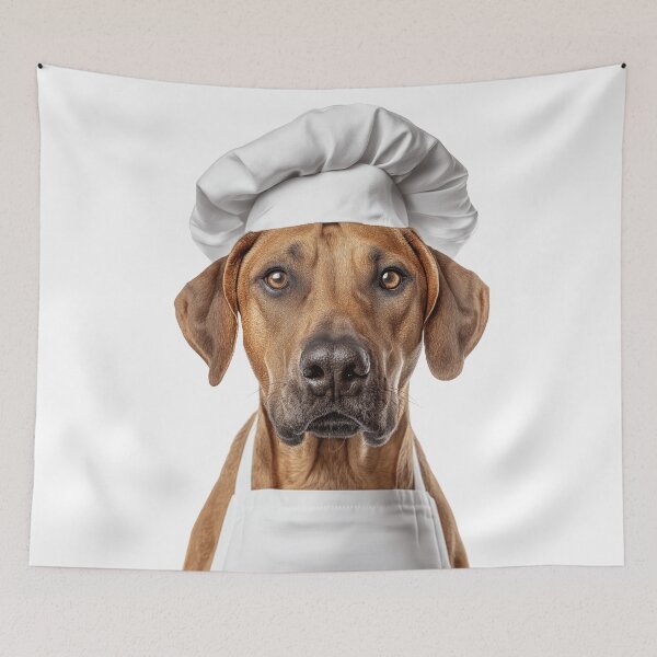 Item preview, Funny Rhodesian Ridgeback Dog Chef Realistic Animal Cooking Humor Art designed and sold by LazyOwlStore.