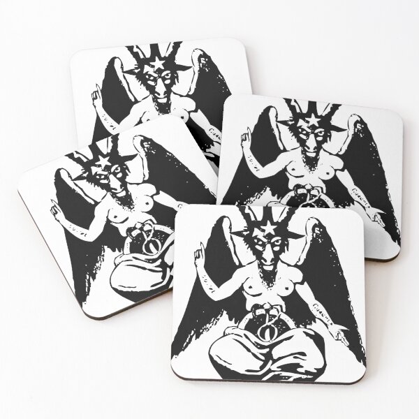 Item preview, Baphomet Occult Woodcut Satanic Goth Art designed and sold by Lilith.3x313 Vault.