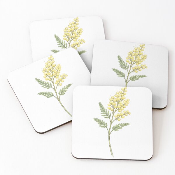 Item preview, Mimosa sprig with delicate yellow blossoms designed and sold by Side Quest Co..