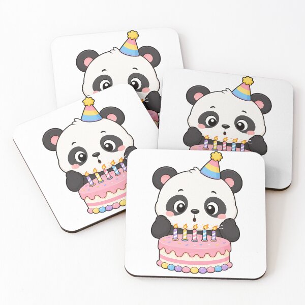Item preview, Cute Panda Blowing Birthday Candles Kawaii Cartoon Celebration Design designed and sold by Seculinator.