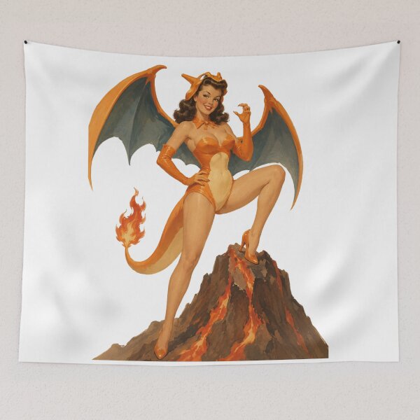 Item preview, Fire Dragon Pin-Up Cosplay | Vintage Monster Inspired Beauty designed and sold by Cosplayvintage.
