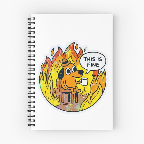Item preview, This Is Fine Funny Dog Meme Retro Holographic Burning House designed and sold by raedattia.