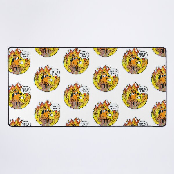 Item preview, This Is Fine Funny Dog Meme Retro Holographic Burning House designed and sold by raedattia.