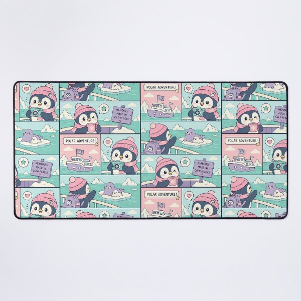 Item preview, Kawaii Polar Bear Beach Ice Cream Comic Panel designed and sold by Gift Phrase Studio.
