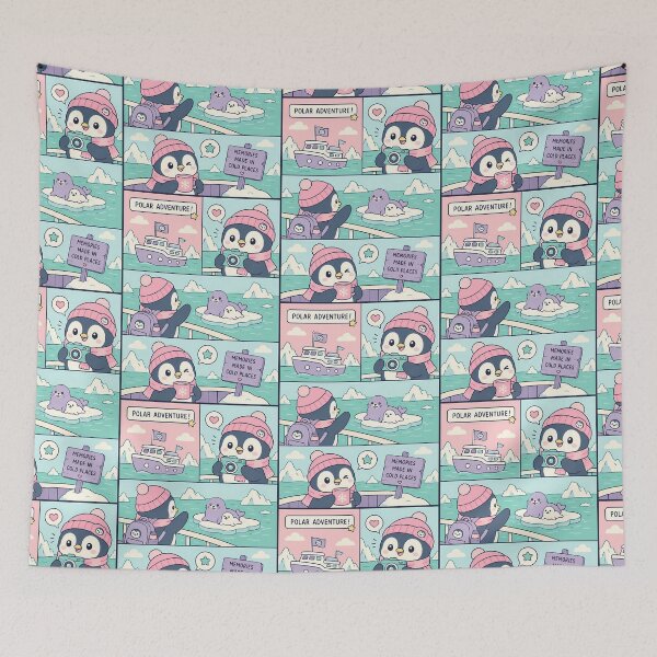 Item preview, Kawaii Polar Bear Beach Ice Cream Comic Panel designed and sold by Magmashup.