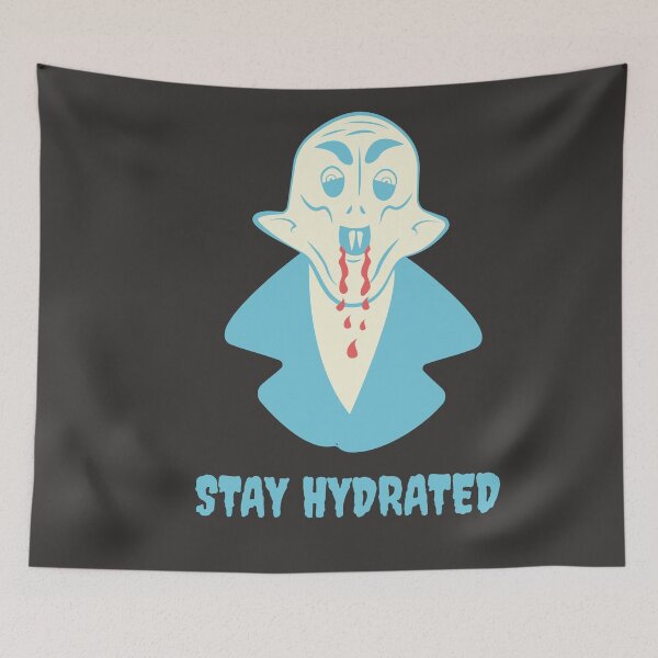 Item preview, Funny Nosferatu Stay Hydrated Gothic Illustration Blue Edition designed and sold by beboplab.