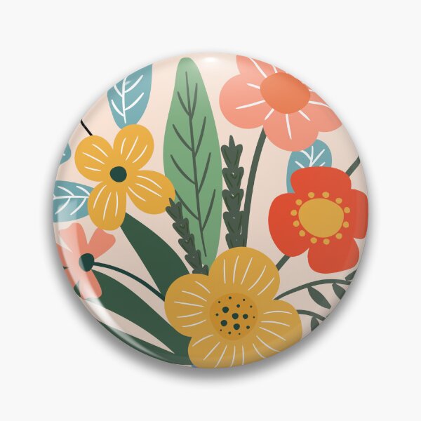 Item preview, Abstract Colorful Flowers in Blue Striped Vase Boho designed and sold by FaizArtShop.