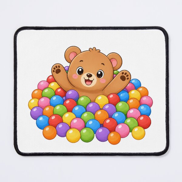 Item preview, Cute Bear Playing in Ball Pit Kawaii Cartoon Playtime Design designed and sold by Seculinator.