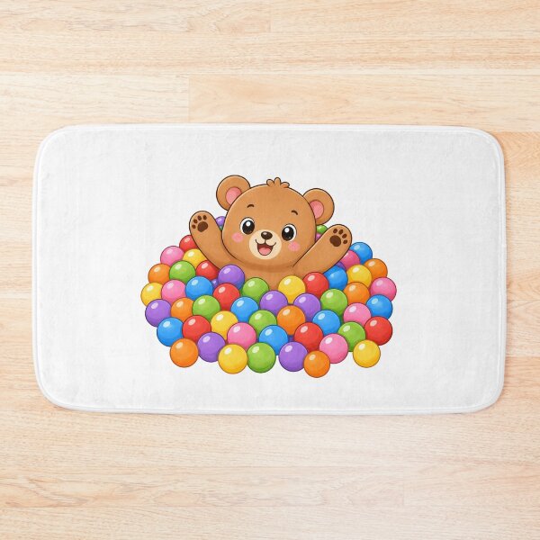 Item preview, Cute Bear Playing in Ball Pit Kawaii Cartoon Playtime Design designed and sold by Seculinator.