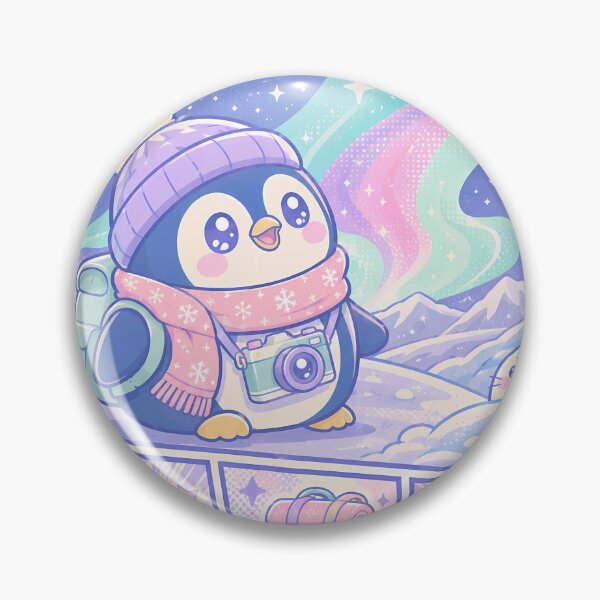 Item preview, Kawaii Aurora Penguin Explorer Comic Panel designed and sold by Gift Phrase Studio.