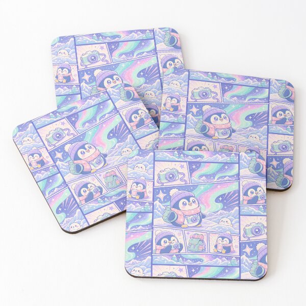 Item preview, Kawaii Aurora Penguin Explorer Comic Panel designed and sold by Magmashup.