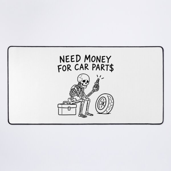 Item preview, Need money for car parts - Funny Mechanic Skeleton Car Repair Expert Garage Humor designed and sold by gunaone-design.