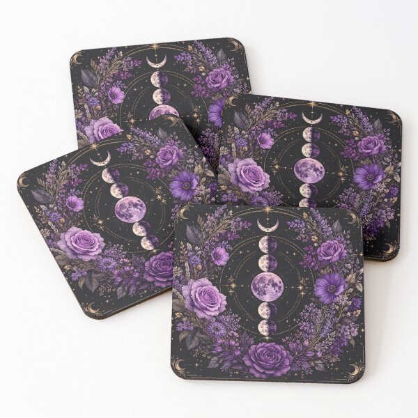 Item preview, Gothic Purple Lunar Botanical Moon Composition designed and sold by NocturnBotany.