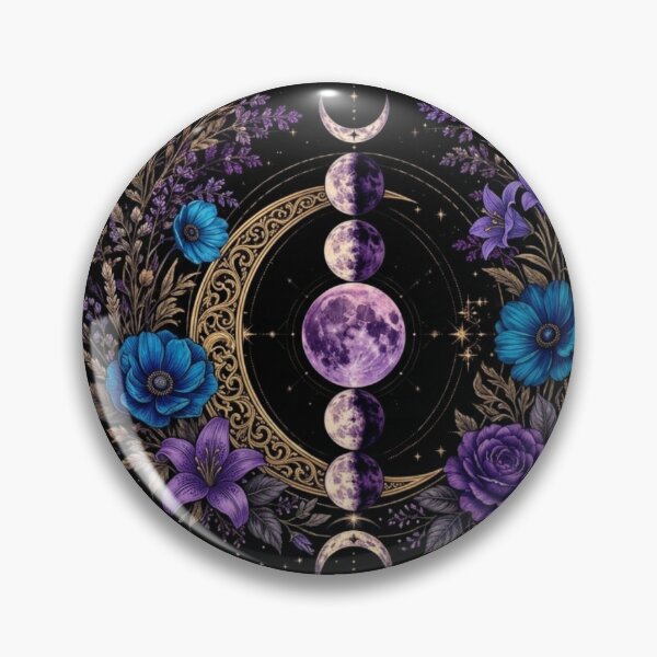 Item preview, Gothic Purple Lunar Botanical Moon Composition designed and sold by NocturnBotany.