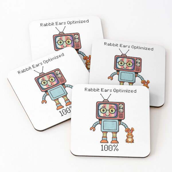 Item preview, Rabbit Ears Optimized TV Robot - 80s Retro Fun designed and sold by SunandShade.