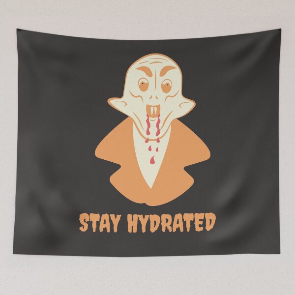 Item preview, Funny Nosferatu Stay Hydrated Gothic Illustration Orange Edition designed and sold by beboplab.