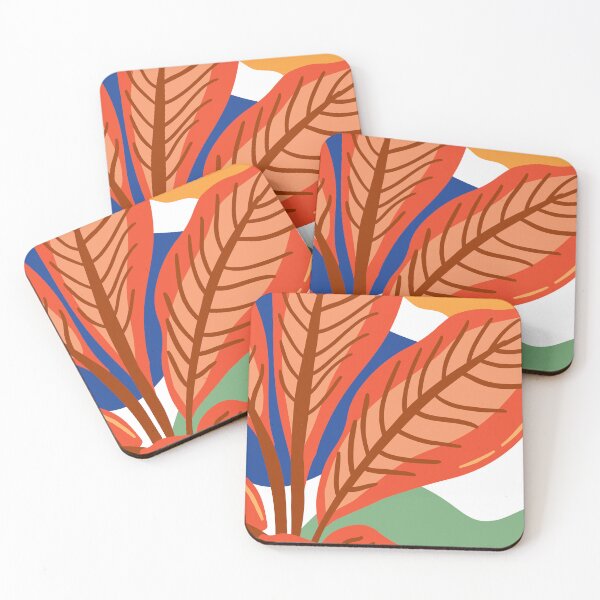 Item preview, Abstract Orange Leaves Boho Botanical Illustration designed and sold by FaizArtShop.