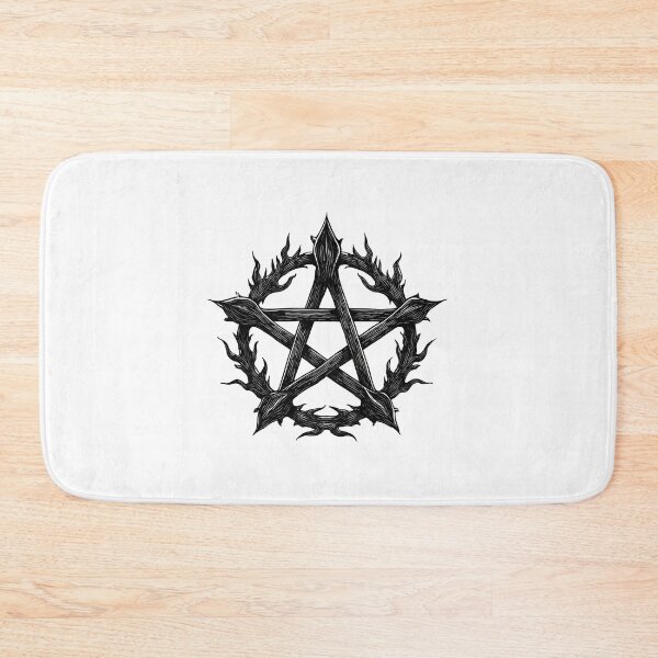 Item preview, Black Ink Pentagram with Fiery Thorns designed and sold by Lilith.3x313 Vault.